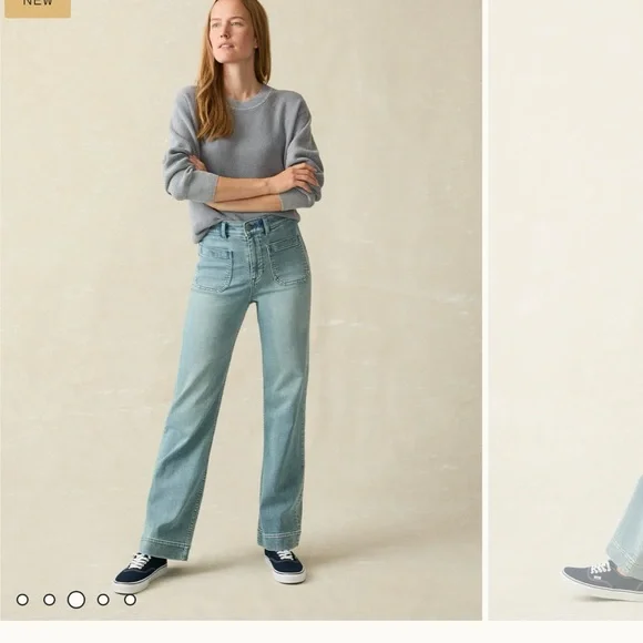 Faherty High Rise Blue Jeans with Vintage Wash - Picture 9 of 10